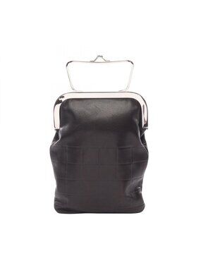 Chanel Handbag Choco Bar Bag Opening Black Lambskin Bar Bag Mini